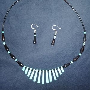 Native American Inspired necklace ear ring Set